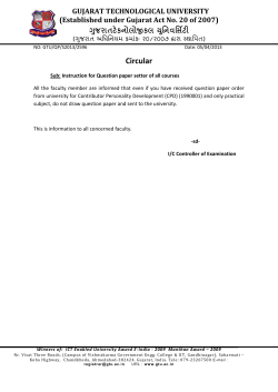 Instruction for question paper setter of all courses
