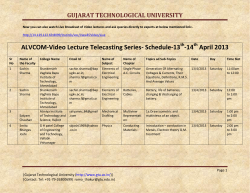 ALVCOM- Active Learning Video Lecture Communication- Schedule for 13th-14th April 2013