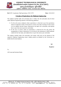 Guidelines for Equivalency for Diploma