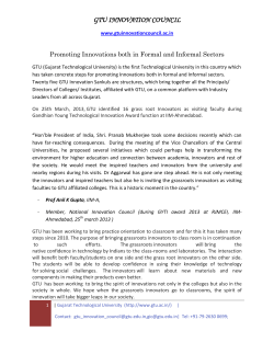 REPORT: GTU honours fifteen Grassroot Innovators and invites them for mutually beneficial inter-actions to Colleges, affiliated with GTU