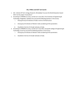 Congratulations to SAL, PARUL and SCET Engineering Colleges for winning laurels