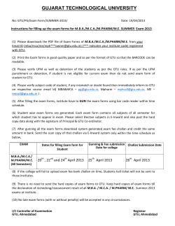 Instructions for filling up the exam forms for M.B.A./M.C.A./M.PHARM/M.E. SUMMER Exam-2013