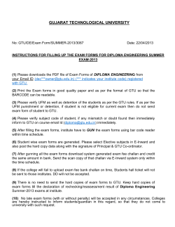 Instructions for Filling Up The Exam Forms For Diploma Engineering Summer Exam-2013