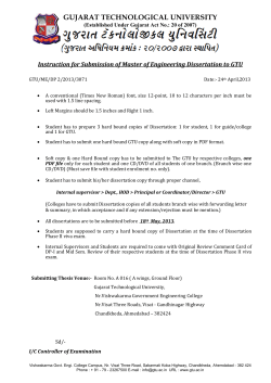 Instruction for submission of Master of Engineering 4th Semester Dissertation (Thesis) to GTU