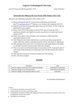 Instructions for filling up the exam forms of BE Summer 2013 exam