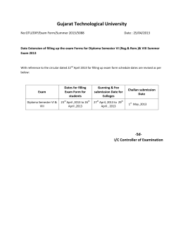 Date Extension of filling up the exam Forms for Diploma Semester VI & VIII Summer Exam 2013