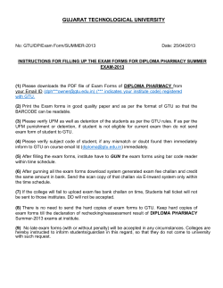 Instructions For Filling Up The Exam Forms For Diploma Pharmacy Summer Exam-2013