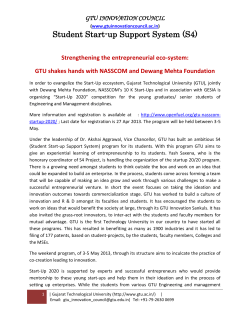Graduates/ senior students of engineering and management disciplines of GTU are invited to take part in &ldquo;Start-Up 2020&rdquo; competition organised by GTU jointly with Dewang Mehta foundation, NASSCOM&rsquo;s 10 K Start-Ups and GESIA