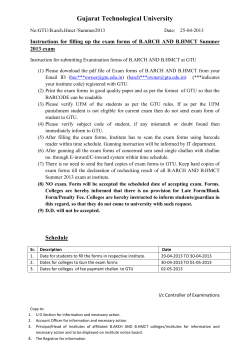 Instructions for filling up the exam forms of B.ARCH and B.HMCT Summer 2013 exam