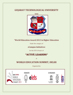 GTU Wins World Education Award 2013 for its Project -Active-Learning