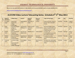 ALVCOM- Active Learning Video Lecture Communication- Schedule for 4th-5th May 2013