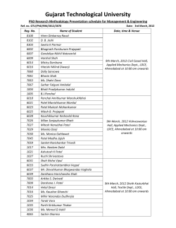 PhD Research Methodology Presentation schedule for Management Engineering