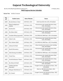 Ph.D Progress Review Schedule- 5 March 2012