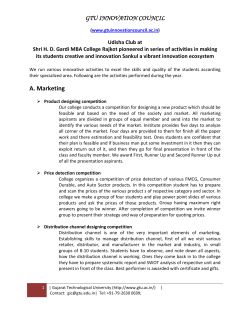 Continuous set of events in Maketing, Finance and HR Management by Udisha Club at Shri H. D. Gardi MBA College Rajkot