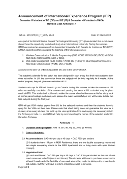 Revised Cost Annexure -1 IEP Semester VI student of BE (CE) and BE (IT) Semester - IV student of MCA