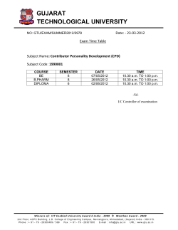 Exam Time Table of Subject Name: Contributor Personality Development (CPD) Subject Code: 1990001