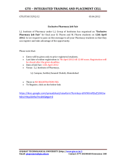 Efforts made by GTU-ITAP cell -Exclusive Pharmacy Job Fair