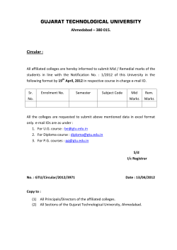 As per Notification No. : 1/2012, Informed to submit Mid / Remedial marks of the students.