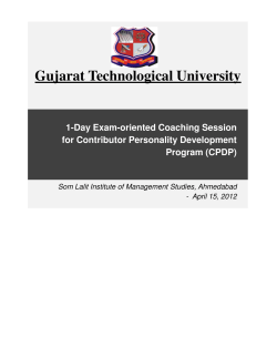 One Day Remedial SVCPP Phase : 2 Workshop on 15th April 2012 at Som -Lalit Institute of Management Ahmedabad
