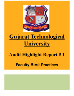 Audit Highlight Report - 1 Faculty Best Practice