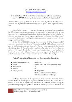 Every student of Mehsana Sankul presents his Final Year project before his/ her industry mentor and others