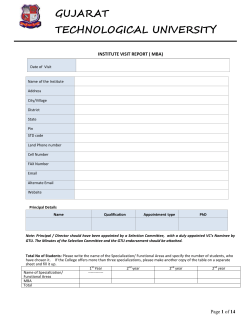 GTU- Institute Visit Report