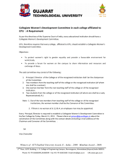 Collegiate Women's Development Committee in each College affiliated to GTU : A Requirement