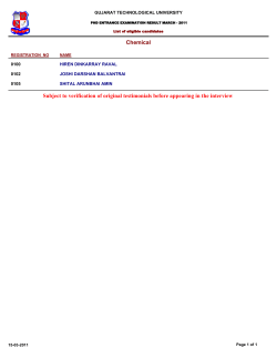 PhD Entrance Exam Result March-2011