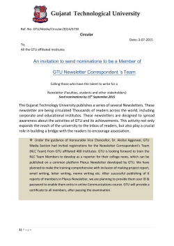 An invitation to send nominations to be a Member of GTU Newsletter Correspondent &rsquo;s Team