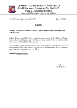 Draft Syllabus of GTU Bridge Course, Bachelor of Engineering w.e.f. A.Y. 2015-16