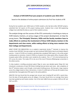 REPORT: Analysis of the data of Final Year Projects, presented at the BE examinations of summer 2014