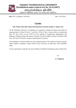 Master time table along with allocation of faculty members&rsquo; subject wise