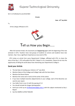 All the colleges affiliated to GTU are requested to share the "Day1 Report-Tell us How you Begin..."