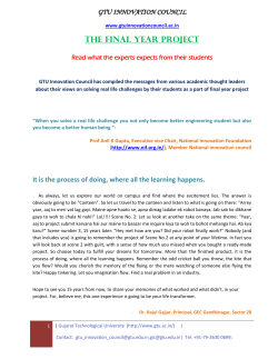 All students working on Final Year projects: Please read what our leaders of academia expect from our Final Year projects
