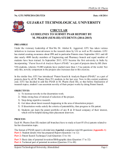 Guidelines to submit Patent Search & Analysis Report (PSAR) by M. Pharm (Sem III) students (2014-2015)
