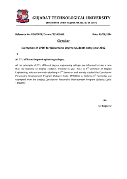 Exemption of CPDP(Contributor Personality Development Program, Subject Code:1990001) for Diploma to Degree Students Entry Year 2012