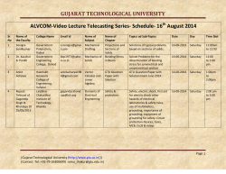ALVCOM- Active Learning Video Lecture Communication- Schedule for 16th August 2014