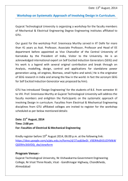'Workshop for Faculties of Electrical & Mechanical Engineering on Systematic Approach of Involving Design in Curriculum.