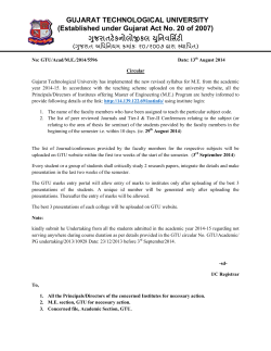 Submission of names of faculty member and journal for M.E. Aug 2014