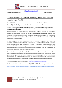 A Cordial Invitation to contribute in finalizing the modified balanced question paper for BE