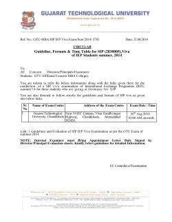 Circular for Guideline, Formats & Time Table for SIP (2830005),Viva of IEP Students summer, 2014