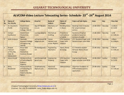 ALVCOM- Active Learning Video Lecture Communication- Schedule for 23rd-24th August 2014