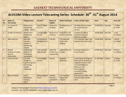 ALVCOM- Active Learning Video Lecture Communication- Schedule for 30th-31st August 2014