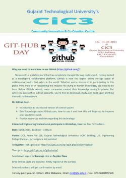 Inviting all engineering students to register online immediately for GIT-HUB Day of Sunday 31st Aug 2014; Please register before 12.00 noon on Friday, 29th August 2014; Selected students will be informed by e-mail by 5 PM on Friday