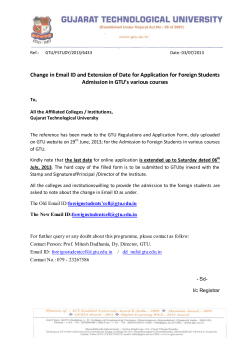 Change of Email ID and Date Extension for Application Form Submission for Admission to Foreign Students