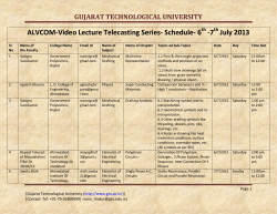 ALVCOM- Active Learning Video Lecture Communication- Schedule for 6th-7th July 2013