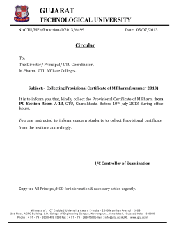 Collecting Provisional Certificate of M.Pharm (summer 2013)