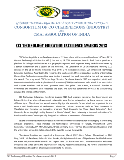 Consortium of Co-Chairpersons (Industry) and CMAI Association of India "CCI Technology Education Excellence Awards 2013"