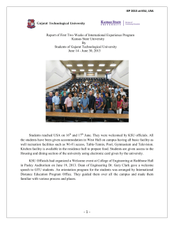 REPORT: International Experience Program at Kansas State University, USA by three students