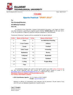 Letter of Interest for Sports Festival Spirit 2013